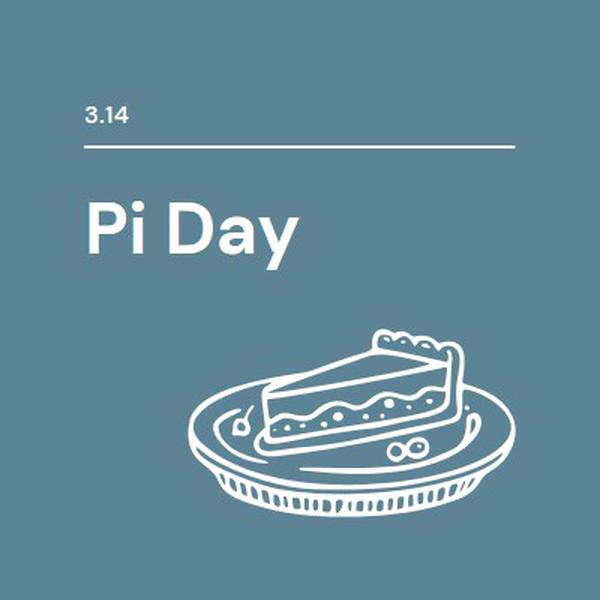 Pi Day blue whimsical-line