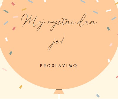 Proslavimo moj rojstni dan yellow whimsical-line