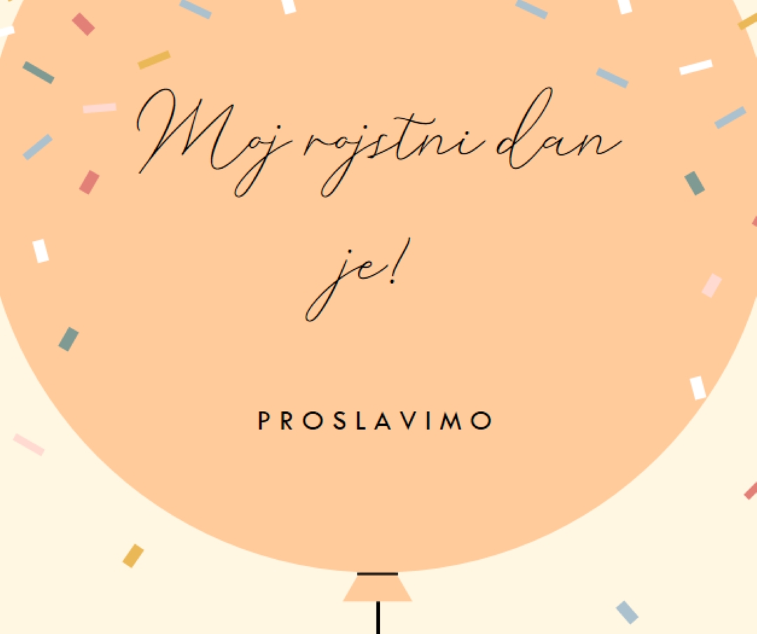 Proslavimo moj rojstni dan yellow whimsical-line