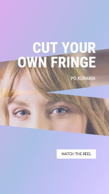 Cut your own fringe purple modern-bold