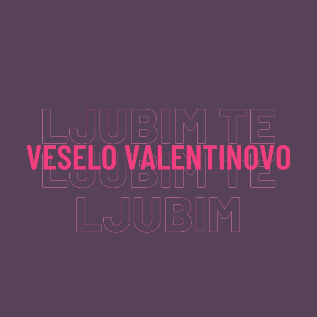 Ljubim te, valentine purple modern-bold