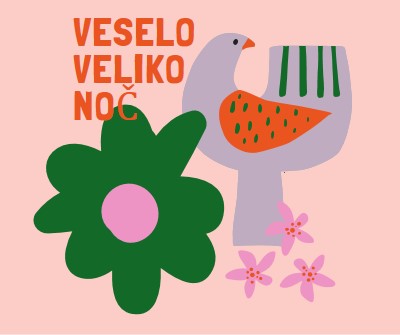 Veselo veliko noč pink whimsical-color-block