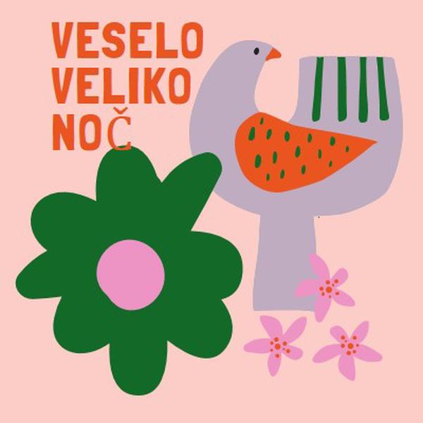 Veselo veliko noč pink whimsical-color-block