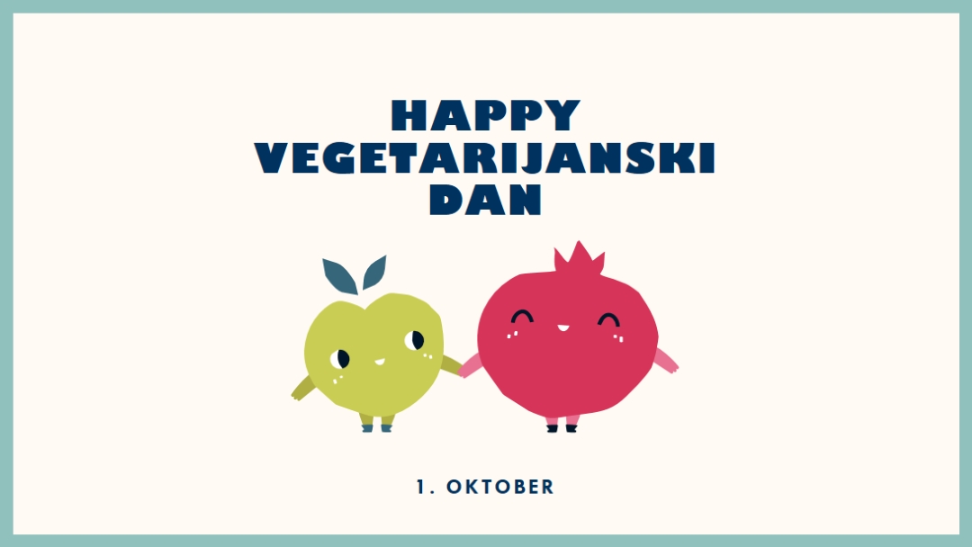 Vesel vegetarijanski dan white whimsical-line