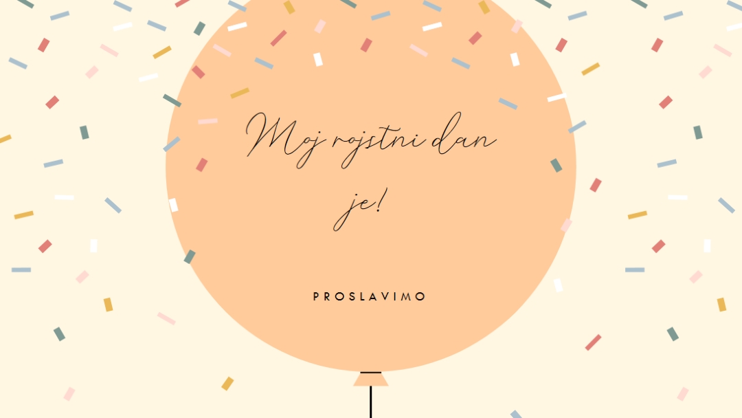 Proslavimo moj rojstni dan yellow whimsical-line