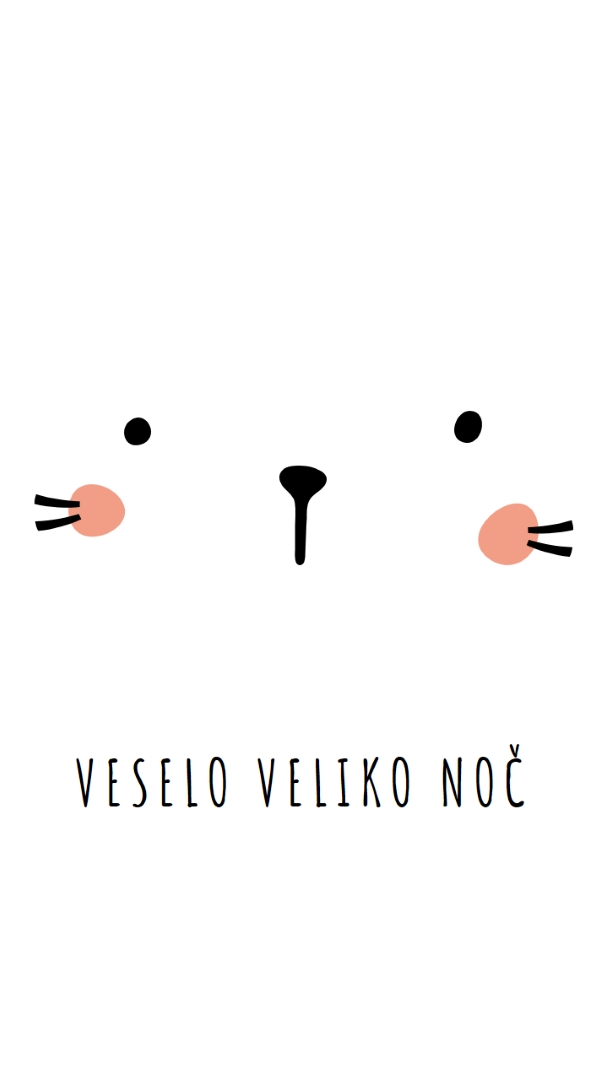 Vesele Velikonočne praznike, zajček white whimsical-line