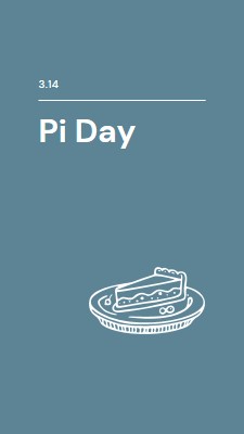 Pi Day blue whimsical-line