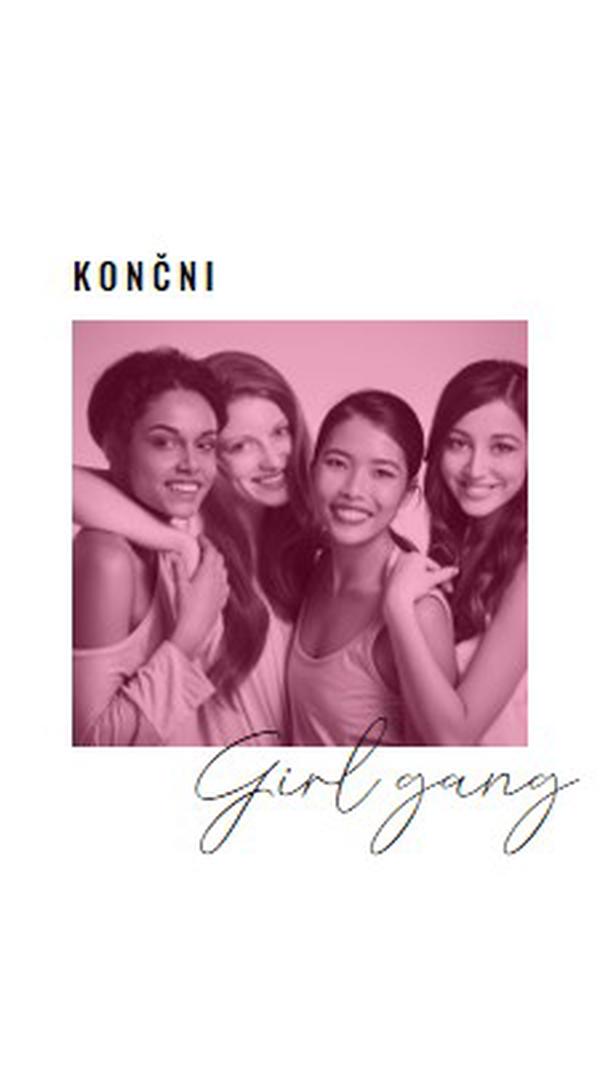 Girl gang white modern-simple