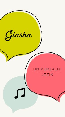 Glasbeni jezik white whimsical-line