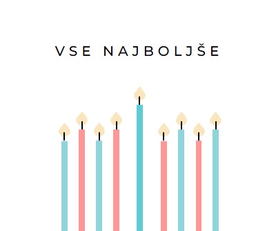 Vse najboljše svečke za rojstni dan white modern-simple