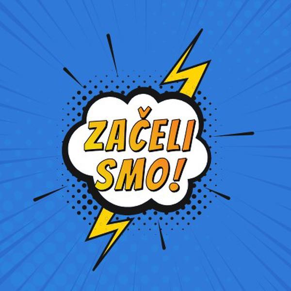 Začeli smo! blue modern-bold