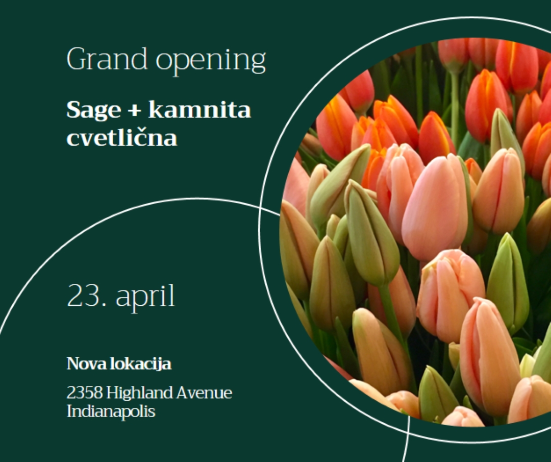 Cvetlični butik grand odprtje green modern-simple