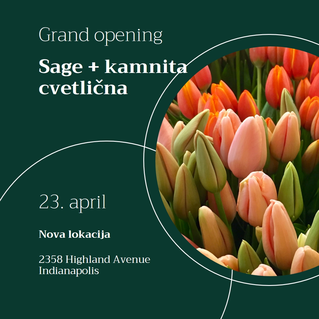 Cvetlični butik grand odprtje green modern-simple