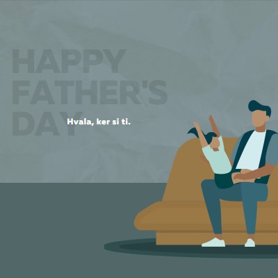 Happy Father's Day blue modern-color-block