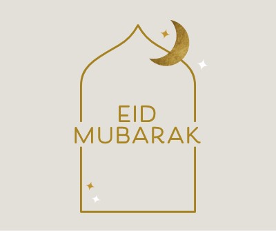 Eid Mubarak gray modern-simple