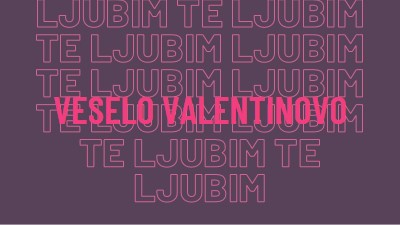 Ljubim te, valentine purple modern-bold