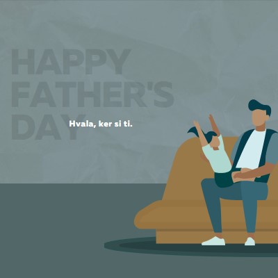 Happy Father's Day blue modern-color-block