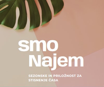 Najemamo sezonske delavce pink modern-simple