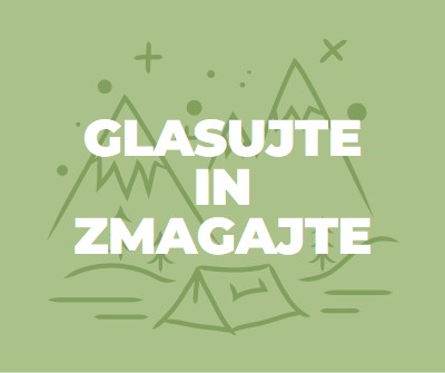 Glasujte in zmagajte green whimsical-line