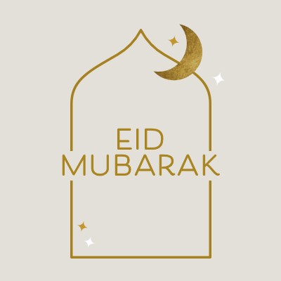 Eid Mubarak gray modern-simple