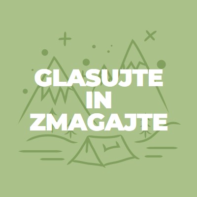 Glasujte in zmagajte green whimsical-line