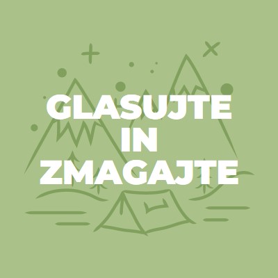 Glasujte in zmagajte green whimsical-line