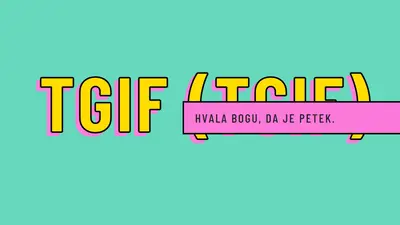 Hvala bogu, da je petek. yellow modern-bold