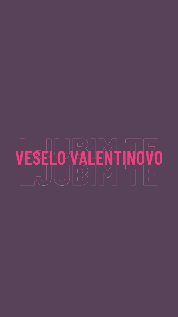 Ljubim te, valentine purple modern-bold