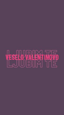 Ljubim te, valentine purple modern-bold