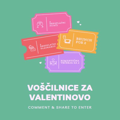 Nenamerno odkritje za valentinovo green bright,playful,tickets,retro,shape,overlapping