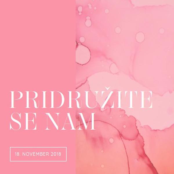 Pridružite se nam na dogodku pink elegant,clean,watercolor,classic,simple,minimal