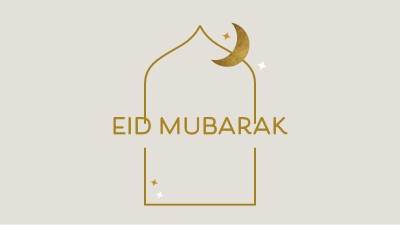 Eid Mubarak gray modern-simple