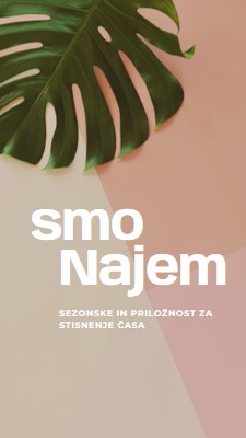 Najemamo sezonske delavce pink modern-simple