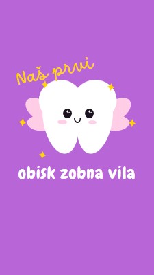 Prvi obisk zobna vila purple whimsical-color-block