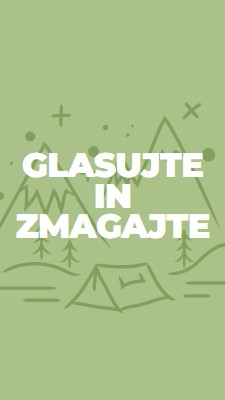 Glasujte in zmagajte green whimsical-line