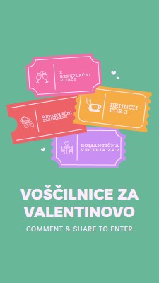 Nenamerno odkritje za valentinovo green bright,playful,tickets,retro,shape,overlapping