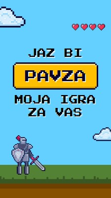 Jaz bi začasno ustavil svojo igro za vas blue vibrant,whimsical,game,retro,playful,computer