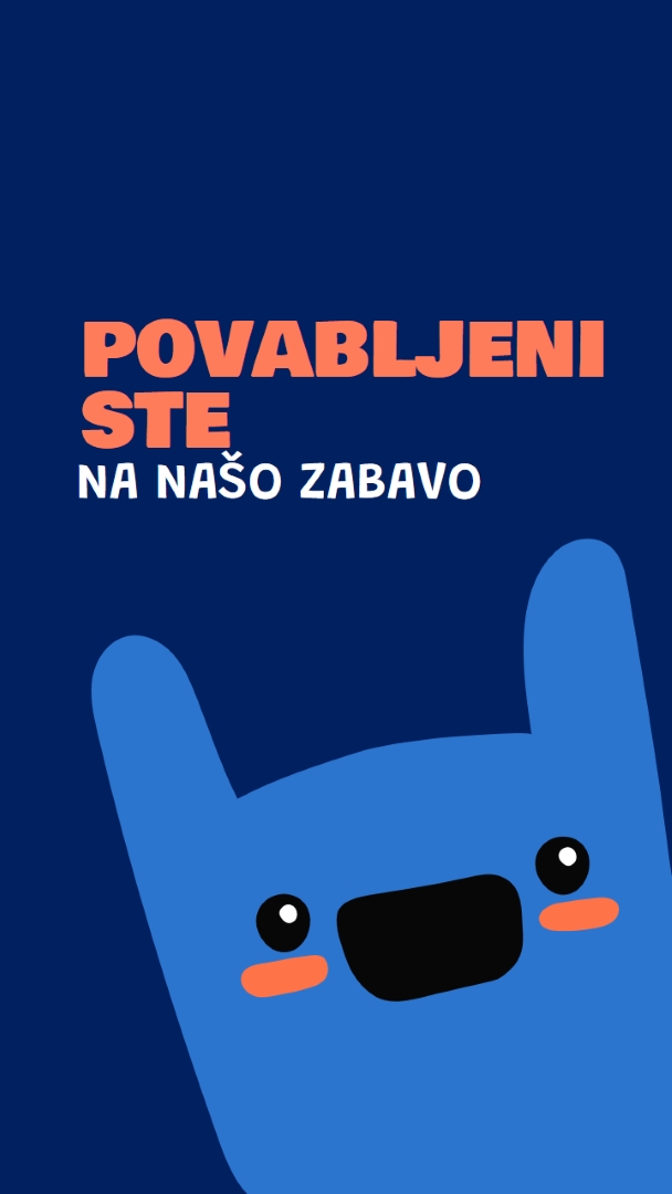 Povabljeni ste na našo zabavo blue whimsical,bold,monster
