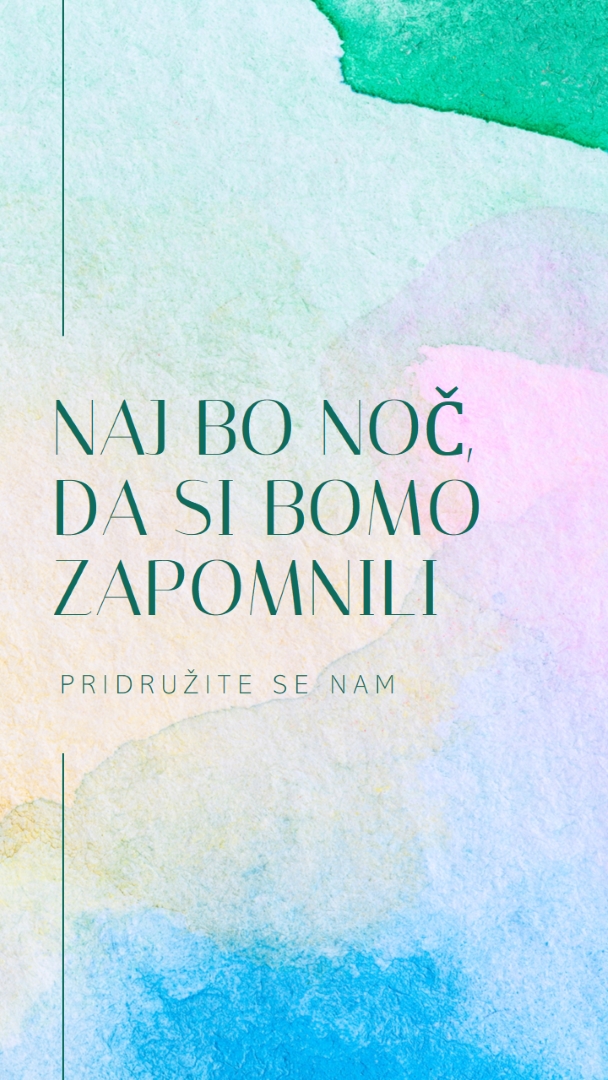 Naj bo noč, da si bomo zapomnili green minimal,elegant,watercolor