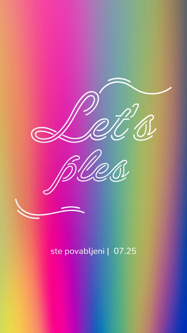 Let's dance, ste povabljeni pink bold,bright,typographic