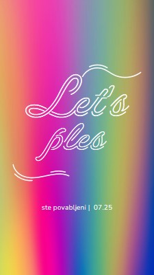 Let's dance, ste povabljeni pink bold,bright,typographic