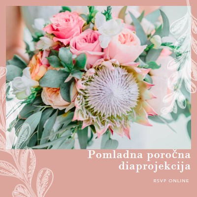 Pomladna poročna diaprojekcija pink organic-simple