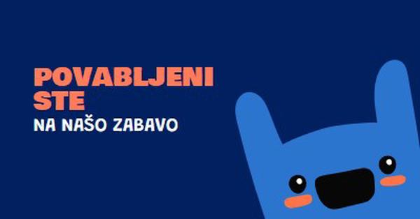 Povabljeni ste na našo zabavo blue whimsical,bold,monster