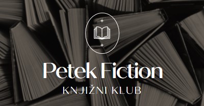 Knjižni klub v petek black elegant,monochromatic,photo,simple,typographic,symmetrical