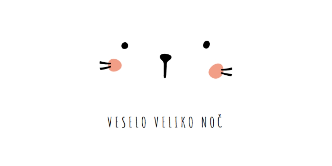 Vesele Velikonočne praznike, zajček white whimsical-line