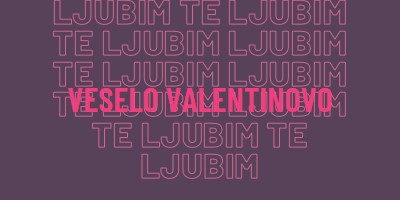 Ljubim te, valentine purple modern-bold