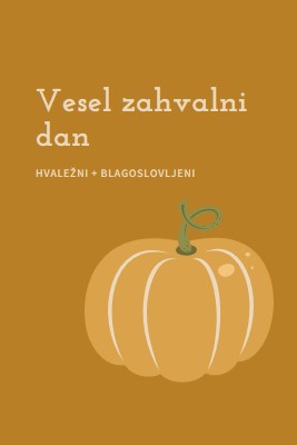 Hvaležen in blagoslovljen brown whimsical-line