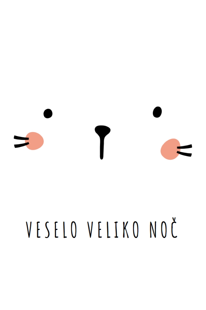 Vesele Velikonočne praznike, zajček white whimsical-line