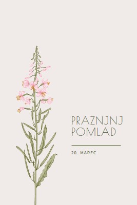 Praznjn pomlad white vintage-botanical