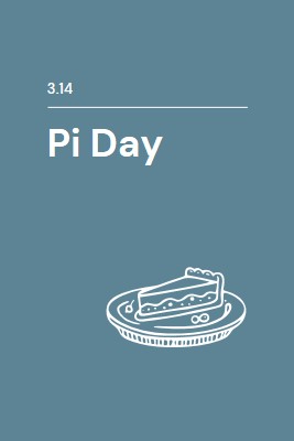 Pi Day blue whimsical-line